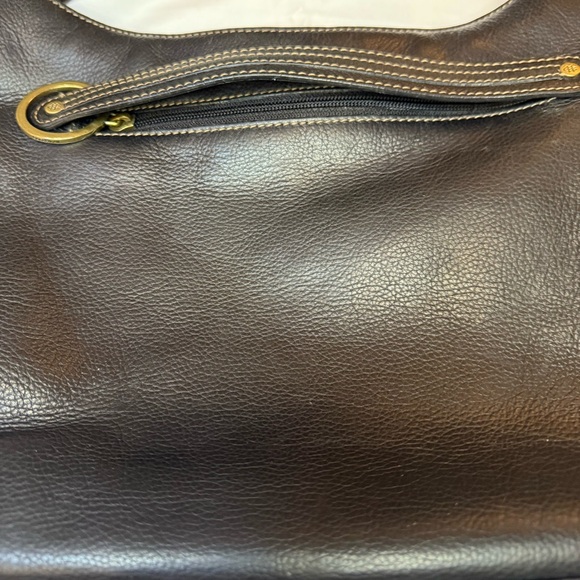 Cole Haan Brown Leather Shoulder Bag with Brass Hardware - Picture 3 of 8